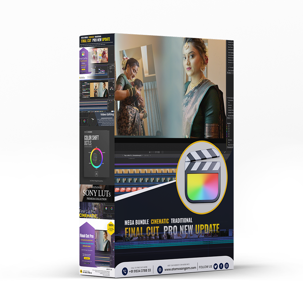 Final Cut Pro 11 AtomX Bundle | Unlimited MEGA Collection Wedding Project | 512 GB SSD